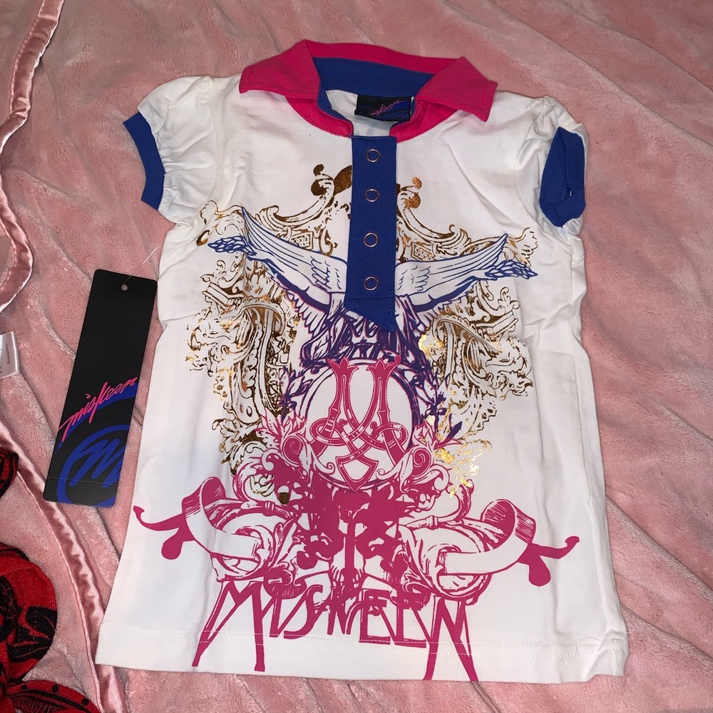 NWT MISKEEN Sz 5 Girls Shirt 👚 Collar Polo Z14